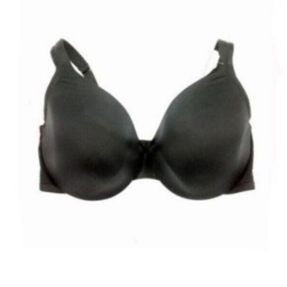 Cacique Lane Bryant Womens Bra Smooth Satin Full Coverage U/W Size 38G Black - Picture 2 of 7